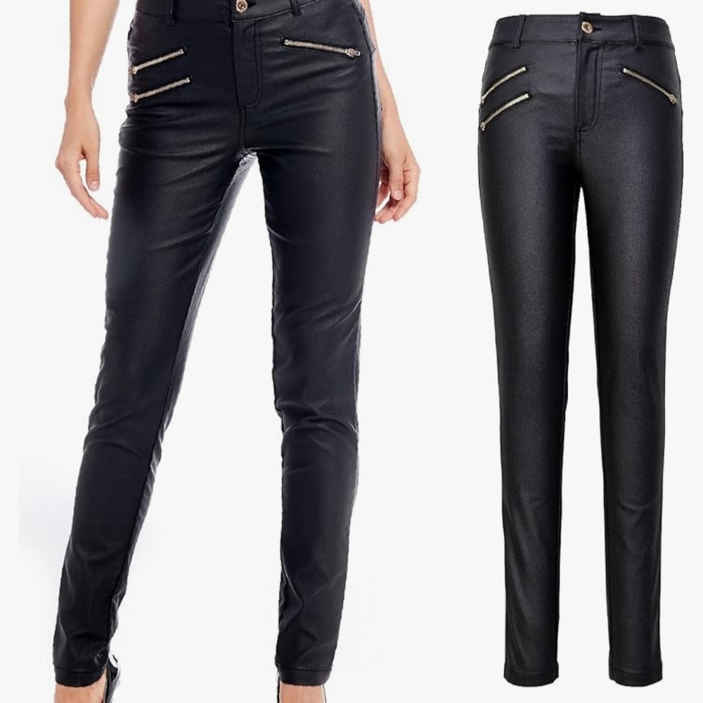 Women's Black Zipper Detail Pants